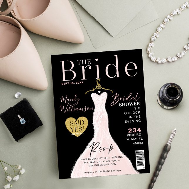 Bride Bröllop Dress Möhippa Magazine Cover I Inbjudningar (Skapare uppladdad)