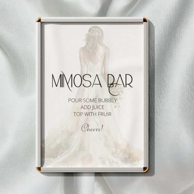 Bride Bröllop Gown Mimosa Pub Sign Poster (Skapare uppladdad)