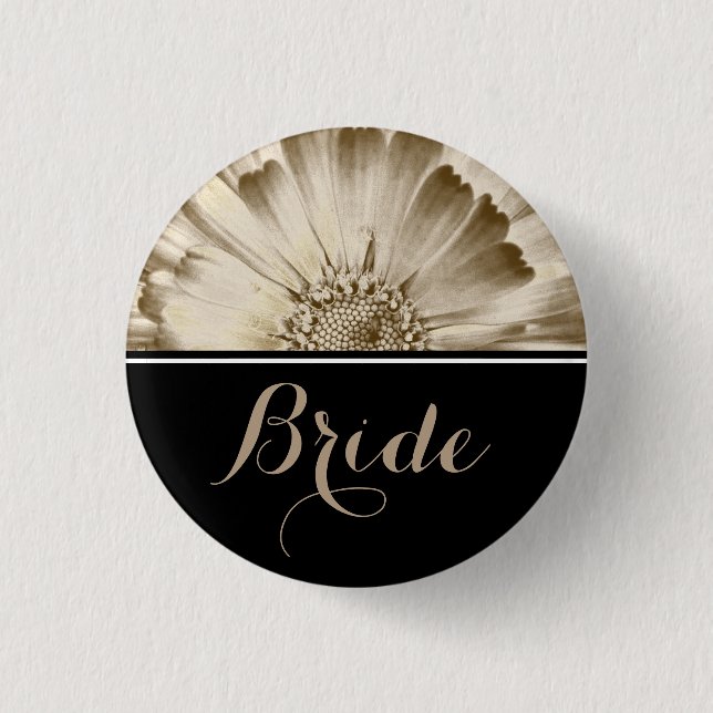 Bride Bröllop Guld Daisy Knapp (Framsida)