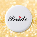 Bride Bröllop Möhippa Bachelorette Party Pin Butto Knapp<br><div class="desc">Vackert,  elegant,  roligt,  coola,  anpassningsbar,  personlig,  snyggt runt återknapp till briden för möhippa,  bachelorettfest,  bröllopsfest.</div>