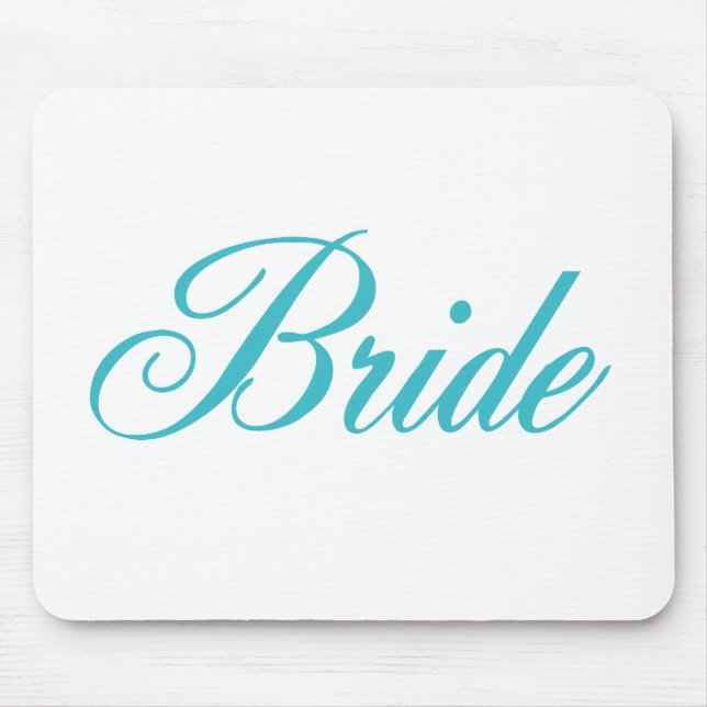 Bride Bröllop Mousepad i Aqua Blue Musmatta (Framsidan)