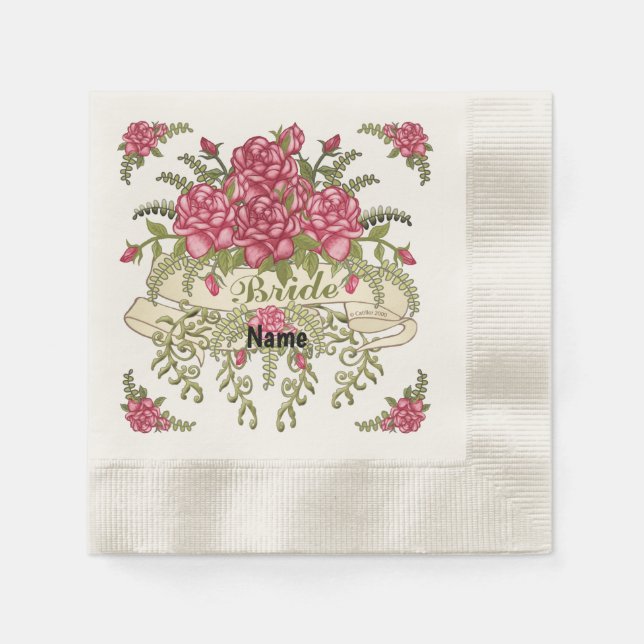 Bride Bröllop napkins Pappersservett (Framsidan)