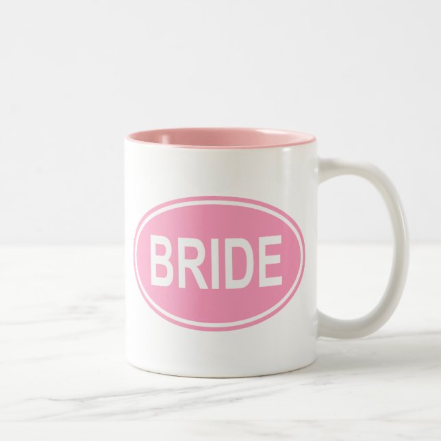 Bride Bröllop Oval Rosa Två-Tonad Mugg (Höger)