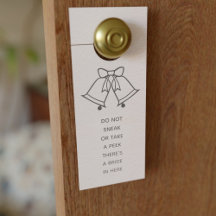 Bride Bröllop Peek inte Rosa Door Hanger
