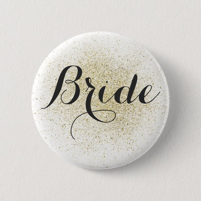 Bride Button glitter Guld Knapp (Framsida)