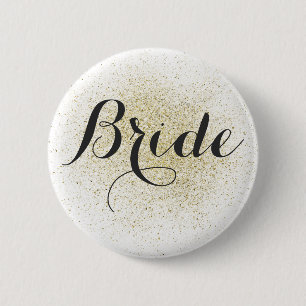 Bride Button glitter Guld Knapp