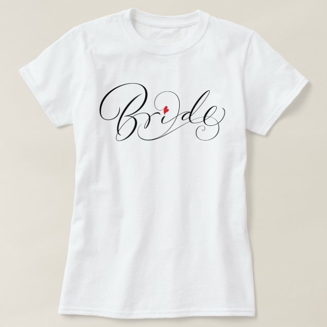 Bride Calligraphy Finare Romantic Script Lettering Tröja (Design framsida)