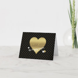 Bride Co Black & Guld Bröllopsfest Personal Note Kort