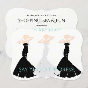 BRIDE & CO Black & White Bridesmaid Shopping Party Inbjudningar