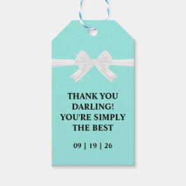 Bride & Co. Bridal Shower Turquoise Thank You Presentetikett
