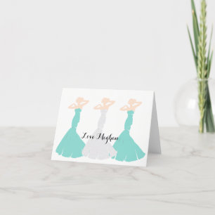 BRIDE & Co Bridesmaids Teal Bröllop Brudens sida Tack Kort