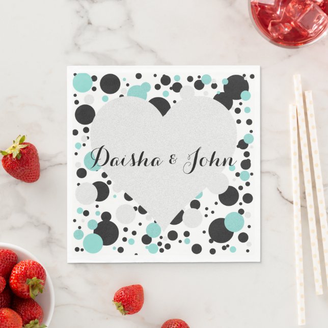 BRIDE & CO Heart Polka Dot Party Napkins Pappersservett (Insitu)