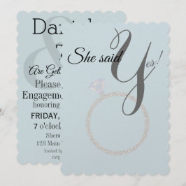 BRIDE & CO Hon sa ja! Diamond Ring Förlovning Inbjudningar