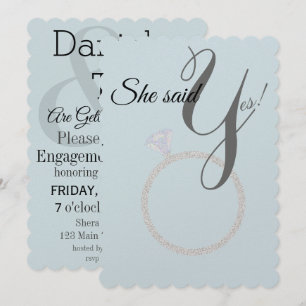 BRIDE & CO Hon sa ja! Diamond Ring Förlovning Inbjudningar