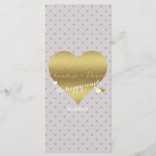 Bride Co Lavender Guld Polka Dot Bröllop Ceremony Program