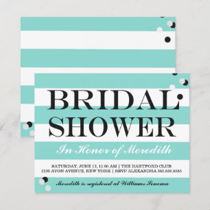 Bride Co Little Black Dress Teal Blue Shower Party Inbjudningar