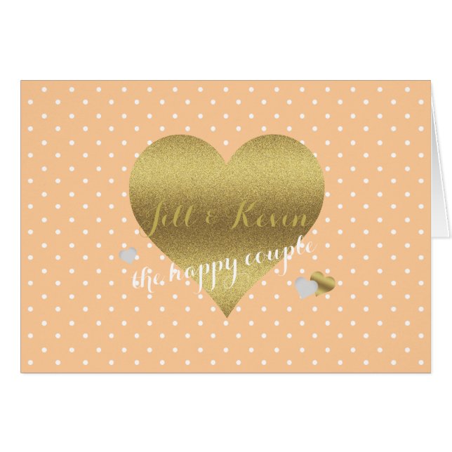 Bride & Co Peach & White Party Personal Note OBS Kort (Framsidan Horizontal)