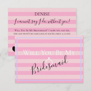 BRIDE CO-Rosa blir du min Bridesmaid MOH Party Inbjudningar