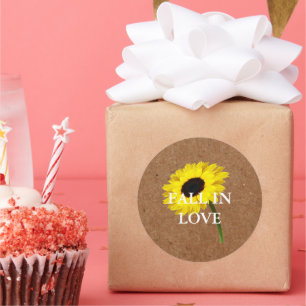 Bride Co Rustic Bride Solros Shower Party Runt Klistermärke
