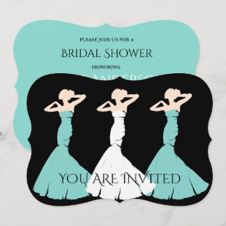 BRIDE & CO Teal Blue be My Bridesmaid Brudens sida Inbjudningar
