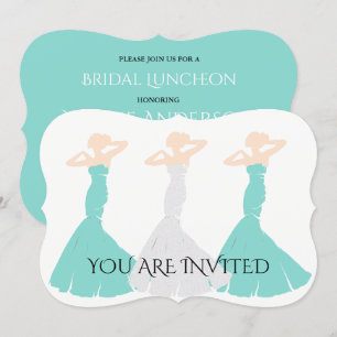 BRIDE CO Teal Blue be My Bridesmaid Shower Party Inbjudningar