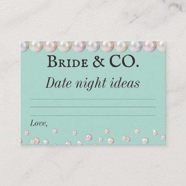 Bride Co Teal Blue Pearl Möhippa Tilläggskort (Framsida)