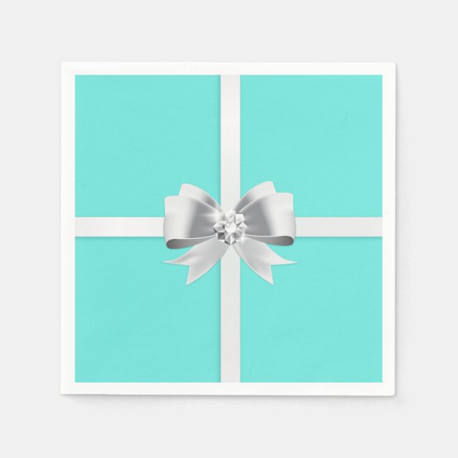 Bride & Co. Turcoise/Teal Brudens sida Napkins Pappersservett (Framsidan)