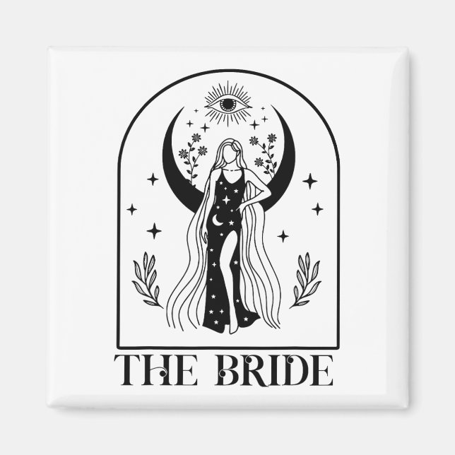Bride Coven Witchy Gothic Bröllop Bachelorette Magnet (Framsidan)