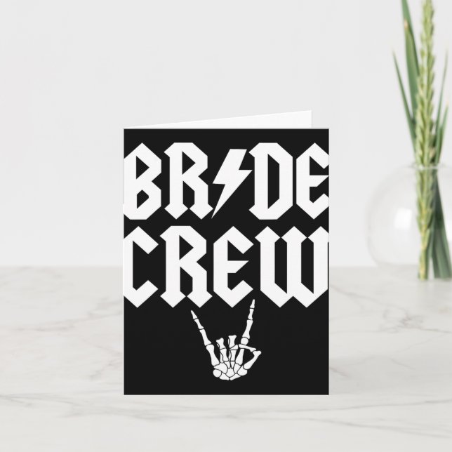 Bride Crew Rock N Roll Gothic Halloween Bacheloret Kort (Framsida)