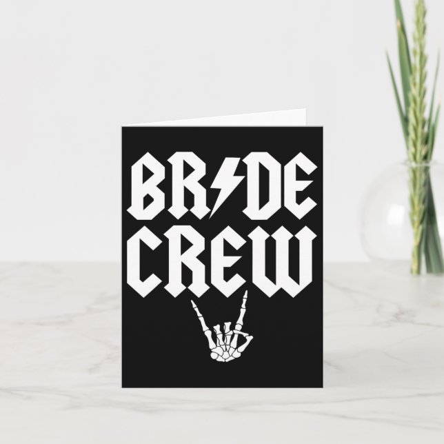Bride Crew Rock N Roll Gothic Halloween Chelorette Kort (Framsida)
