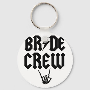 Bride Crew Rock N Roll Skeleton Hand Halloween Bac Nyckelring