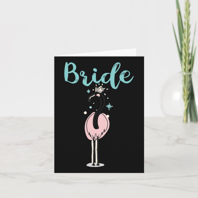 Bride - Cute Flamingo Bachelorette Brudens sida we Kort (Framsida)