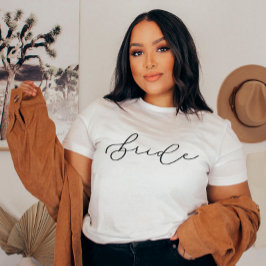 Bride Cute Script Bachelorette/Brudens sida Shirt T Shirt