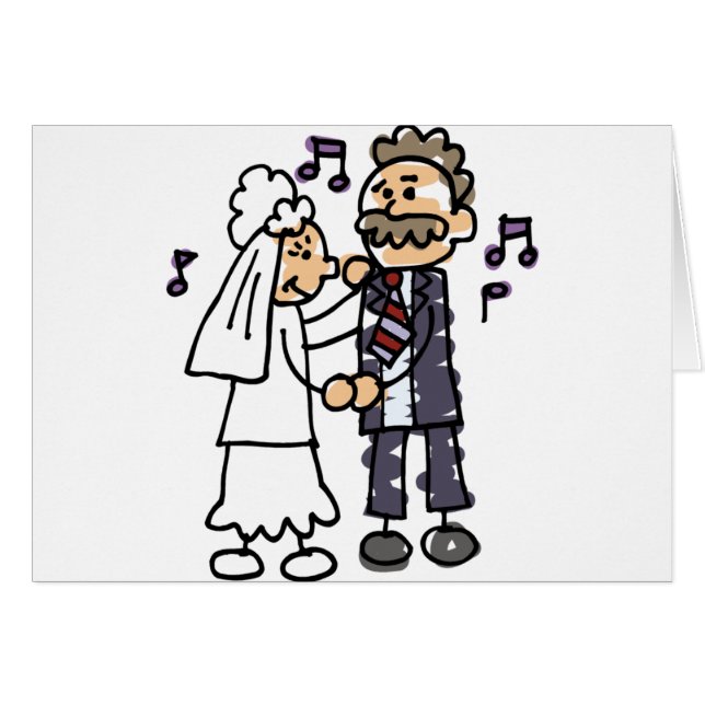 Bride Dances with Far dotter Bröllop Dance Hälsningskort (Framsidan Horizontal)