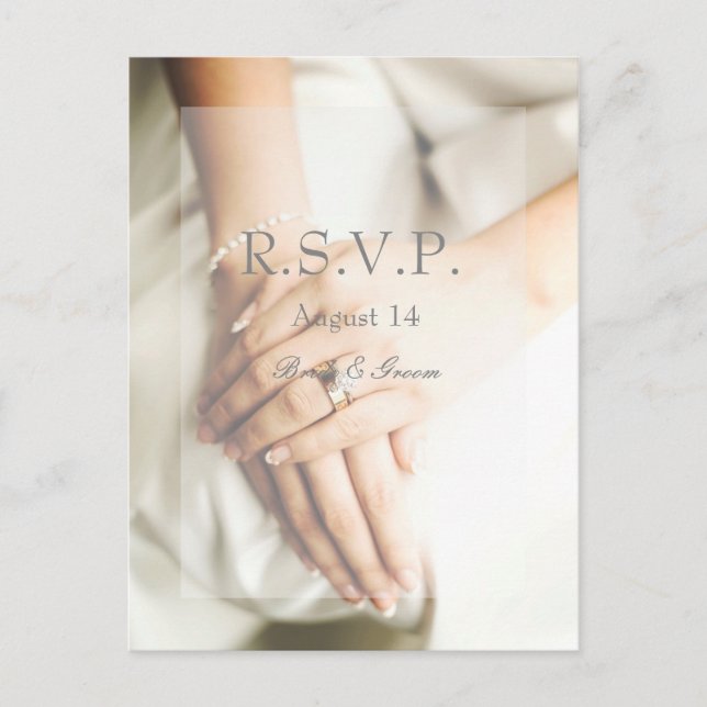 Bride Diamond Ring Bröllop OSA Inbjudan Vykort (Framsida)