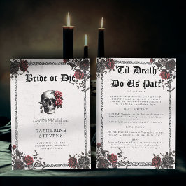 Bride Die Goth Blommigt Bachelorette Party Itinera Inbjudningar