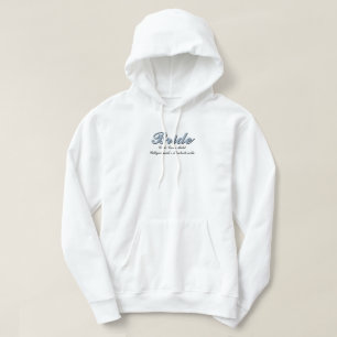 Bride Dusty Blue Bachelorette Bröllopsfest Hoodie