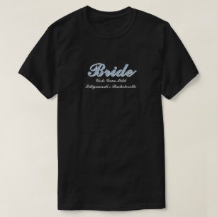 Bride Dusty Blue Bachelorette Bröllopsfest T Shirt