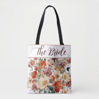 Bride Elegant Blommigt Tote Tygkasse