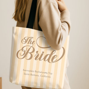 Bride Elegant Calligraphy Champagne Rand Tygkasse