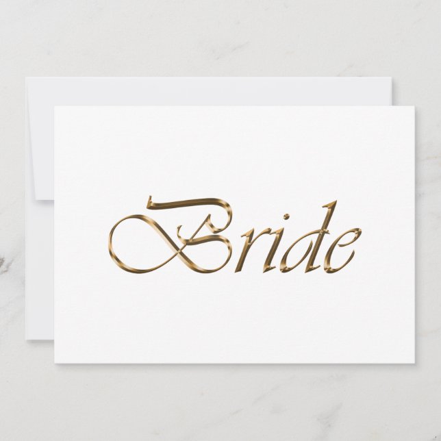 Bride Elegant guld-manuset Bröllop bord-platskort (Framsida)