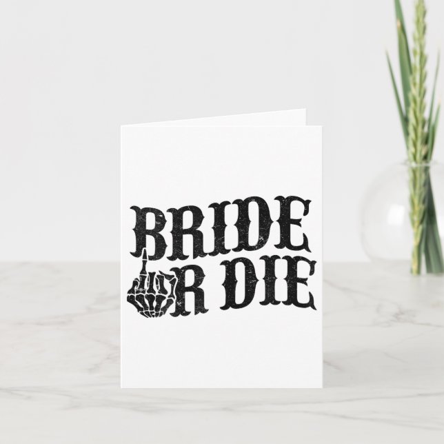 Bride eller Die Bachelorette Party Halloween Bride Kort (Framsida)