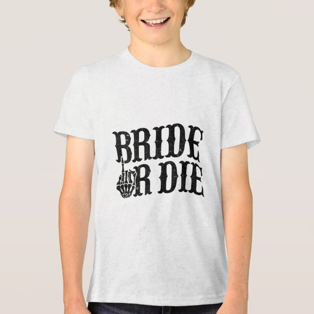 Bride eller Die Bachelorette Party Halloween Bride T Shirt (Framsida)
