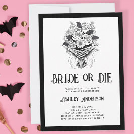 Bride eller Die Bachelorette Party Helg Inbjudningar