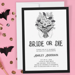 Bride eller Die Bachelorette Party Helg Inbjudningar