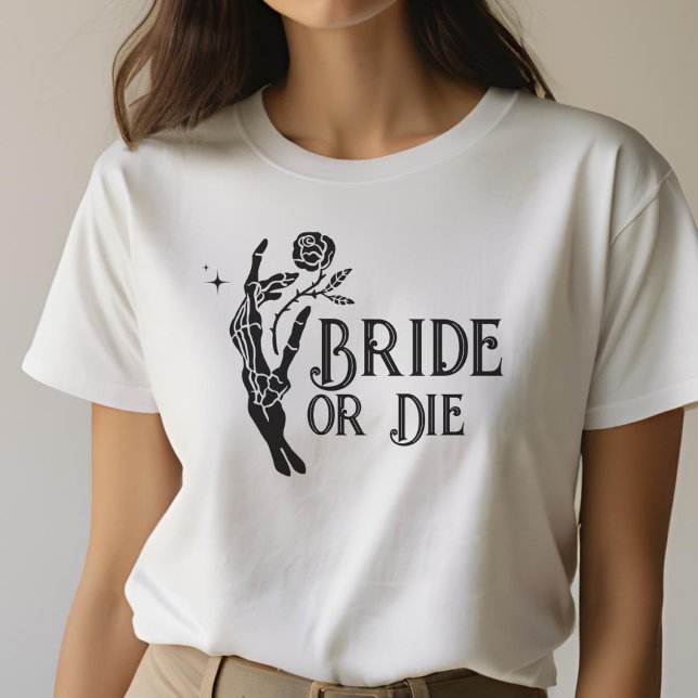 Bride eller Die gotiic Skeleton Heart Bride T Shirt (Skapare uppladdad)