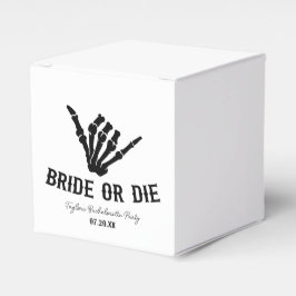Bride eller Die Rockstar Skeleton Bachelorette Par Presentaskar
