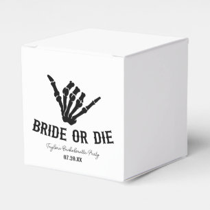 Bride eller Die Rockstar Skeleton Bachelorette Par Presentaskar