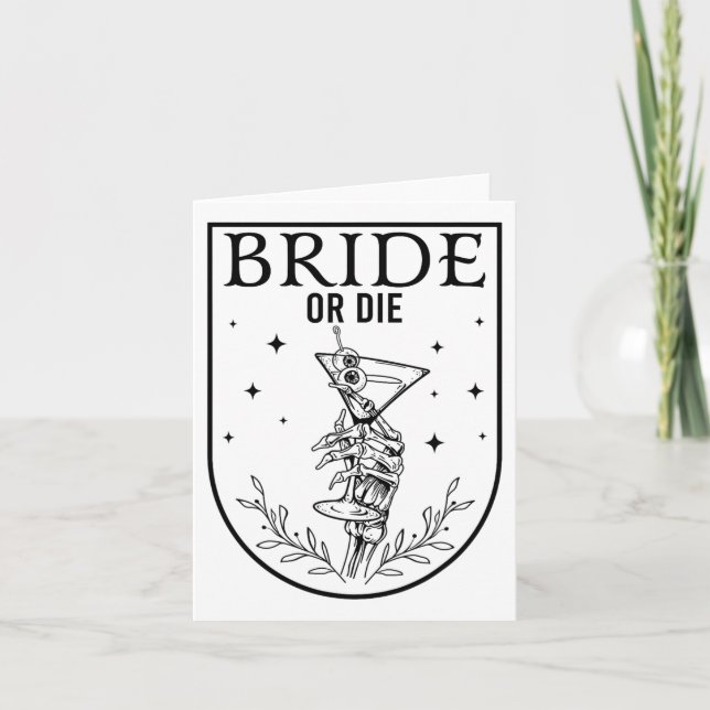 Bride eller Die Spooky Season Halloween Bröllop Ba Kort (Framsida)