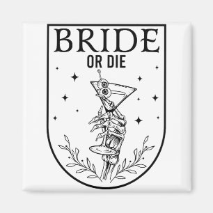 Bride eller Die Spooky Season Halloween Bröllop Ba Magnet